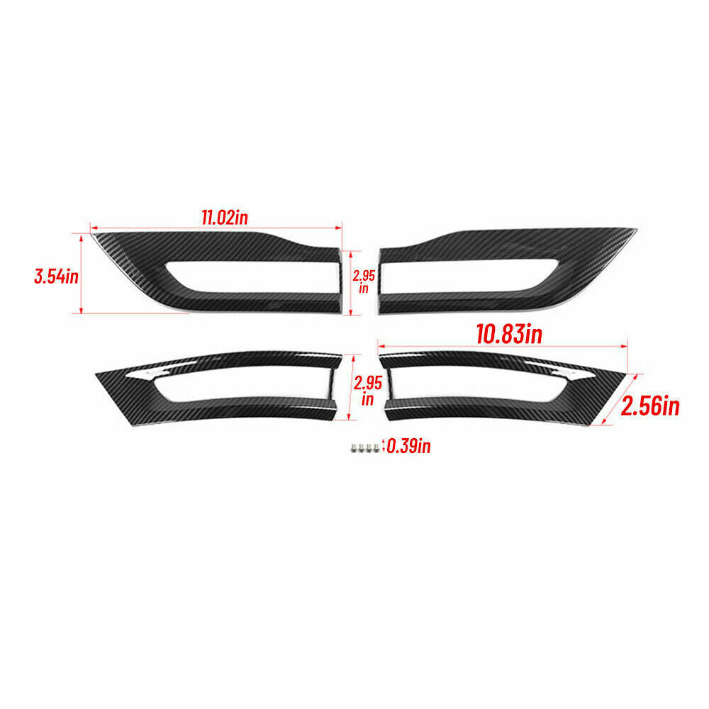 4pcs Gloss Black Tail Light Cover Trim Bezel Kit for Jeep Grand Cherokee 2014+