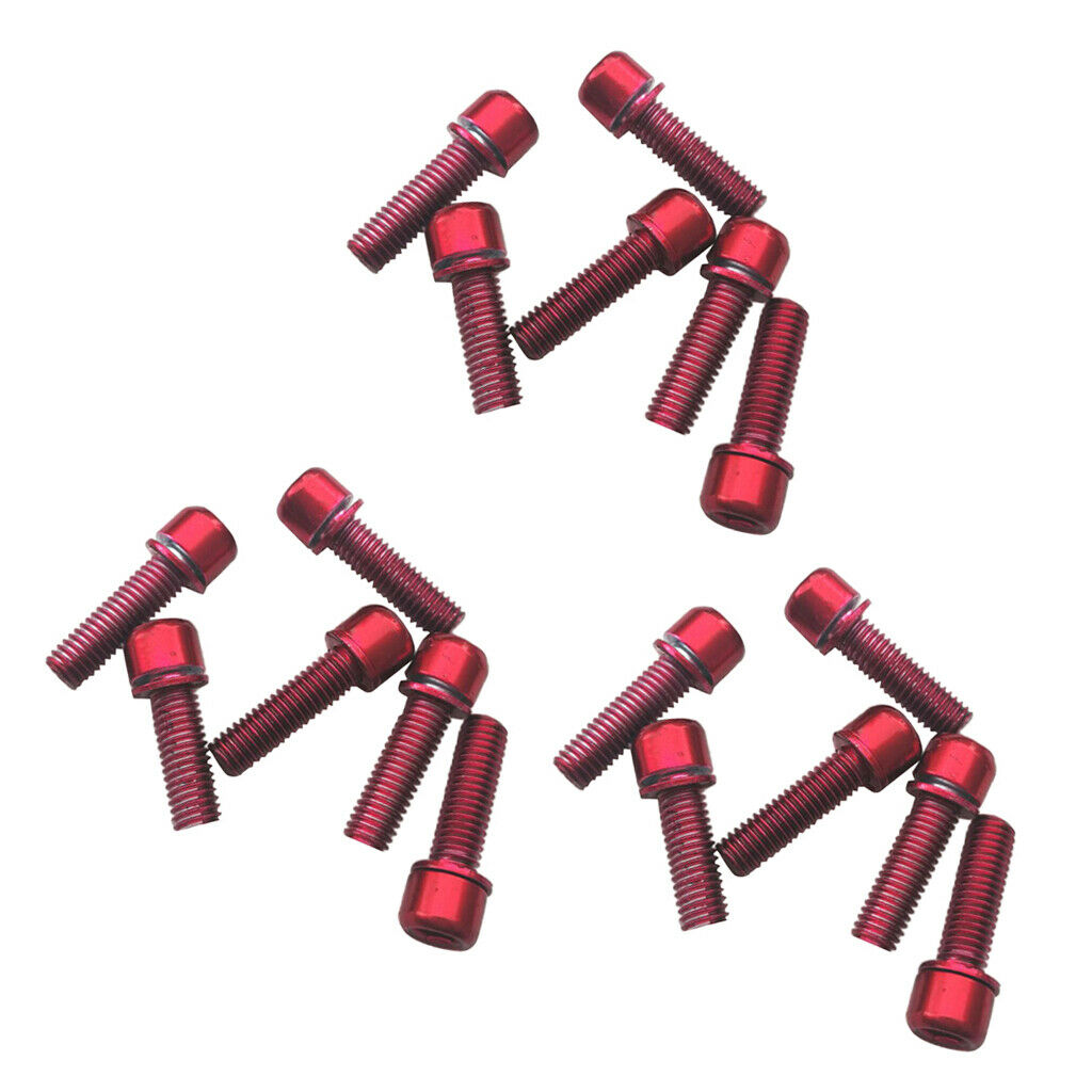18Pcs Mountain Road Bike Hex Socket Screws M5x18 Bolt for Handlebar Stem Red