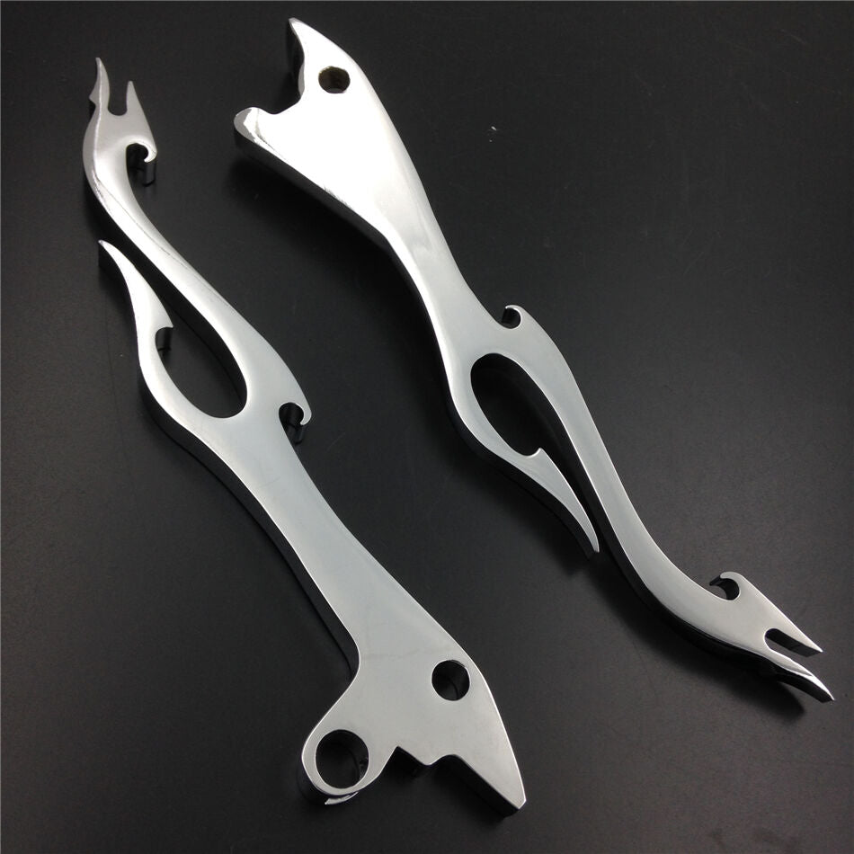 Chrome Brake Clutch Flame Hand Levers Fit for SUZUKI Intruder 800 1400 1500