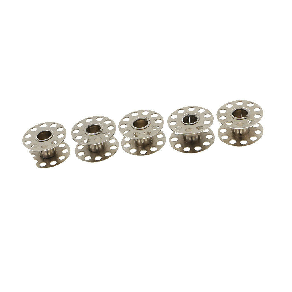 6Pcs Stainless Steel Sewing Machine Bobbins Empty Spools Thread Reels