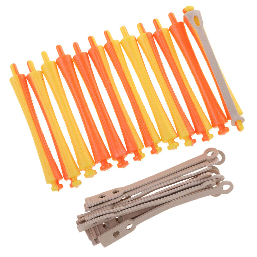 12Pcs Salon Barber Hairdressing Perm Rods Curlers Perming Rollers Tools Set