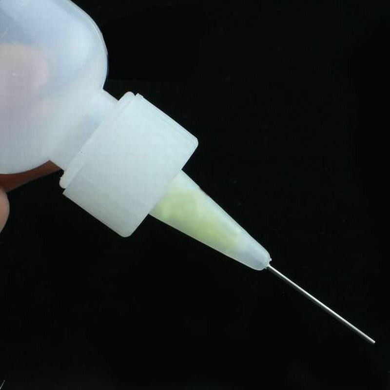 2Pcs 50ml Plastic Needle Tip Soldering Liquid Flux Alochol Oil Dispenser Bottle