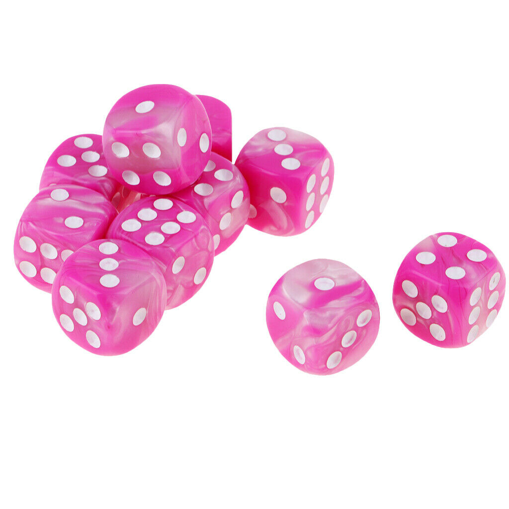 Set of 20, Two Colored Six Sided 16mm (D6) Table Game Pip Dice Set Bulk