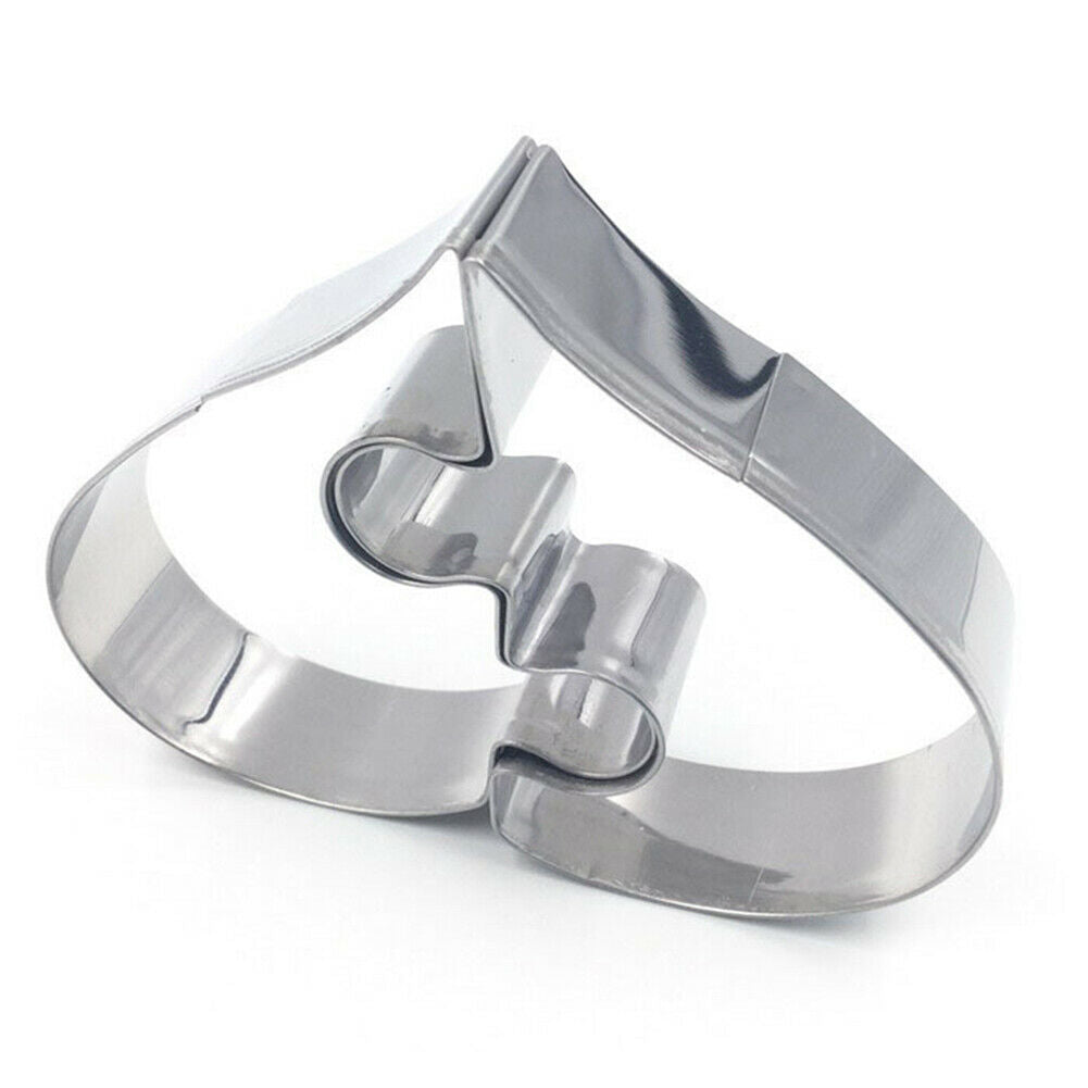 2× Heart Shape Stainless Steel Cookie Mould Fondant Cake Cutter Baking Gadget My