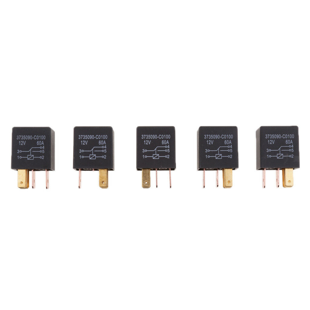5PCS 5 Pin 12V 60A Car Truck Relays For Aux Control Alarms Horn Headlight