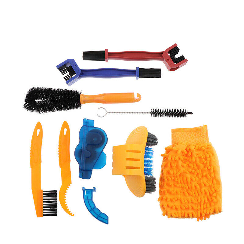 9Pcs/set Bike Chain Cleaner Scrubber Brushes Bike Wash Tool Set Cleaning Kit Tt