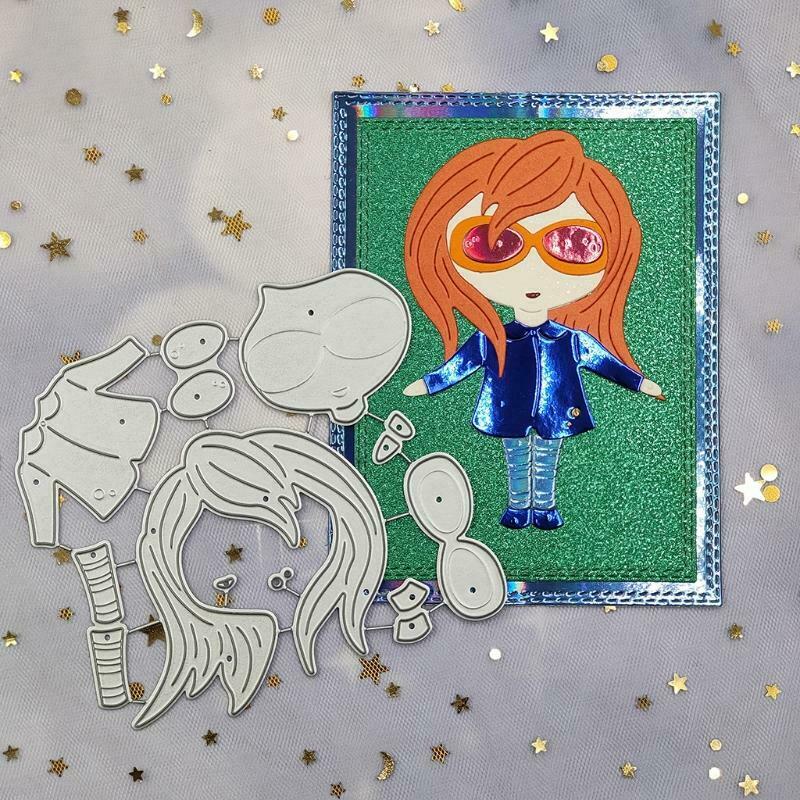 Little Girl Metal Cutting Dies Stencil DIY Scrapbook Album Paper Card Template