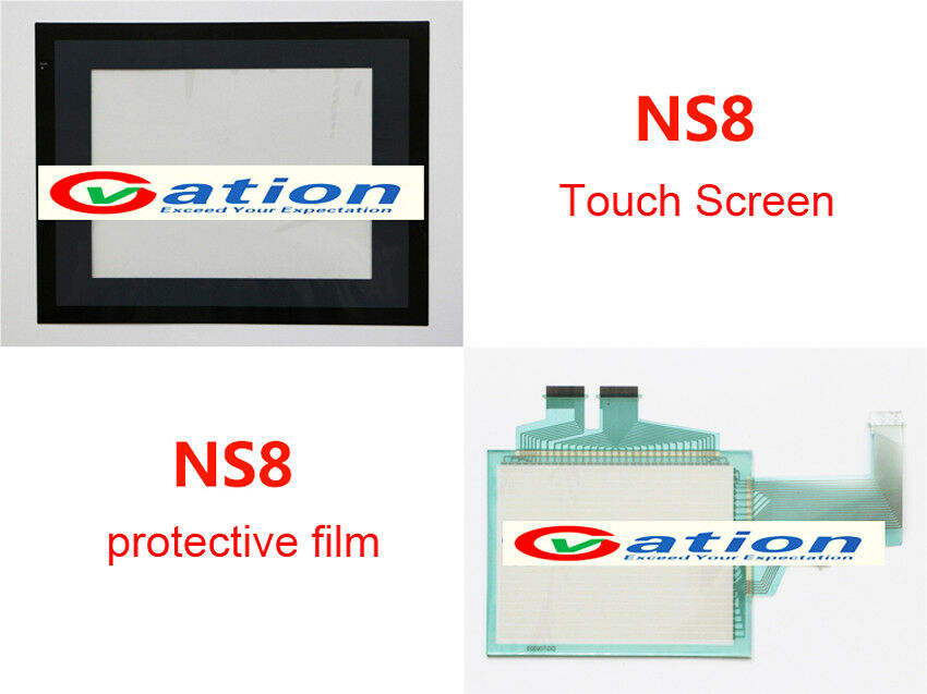 for Omron NS8-TV00-V2, NS8TV00V2 Touch Screen Glass + Protective Film New