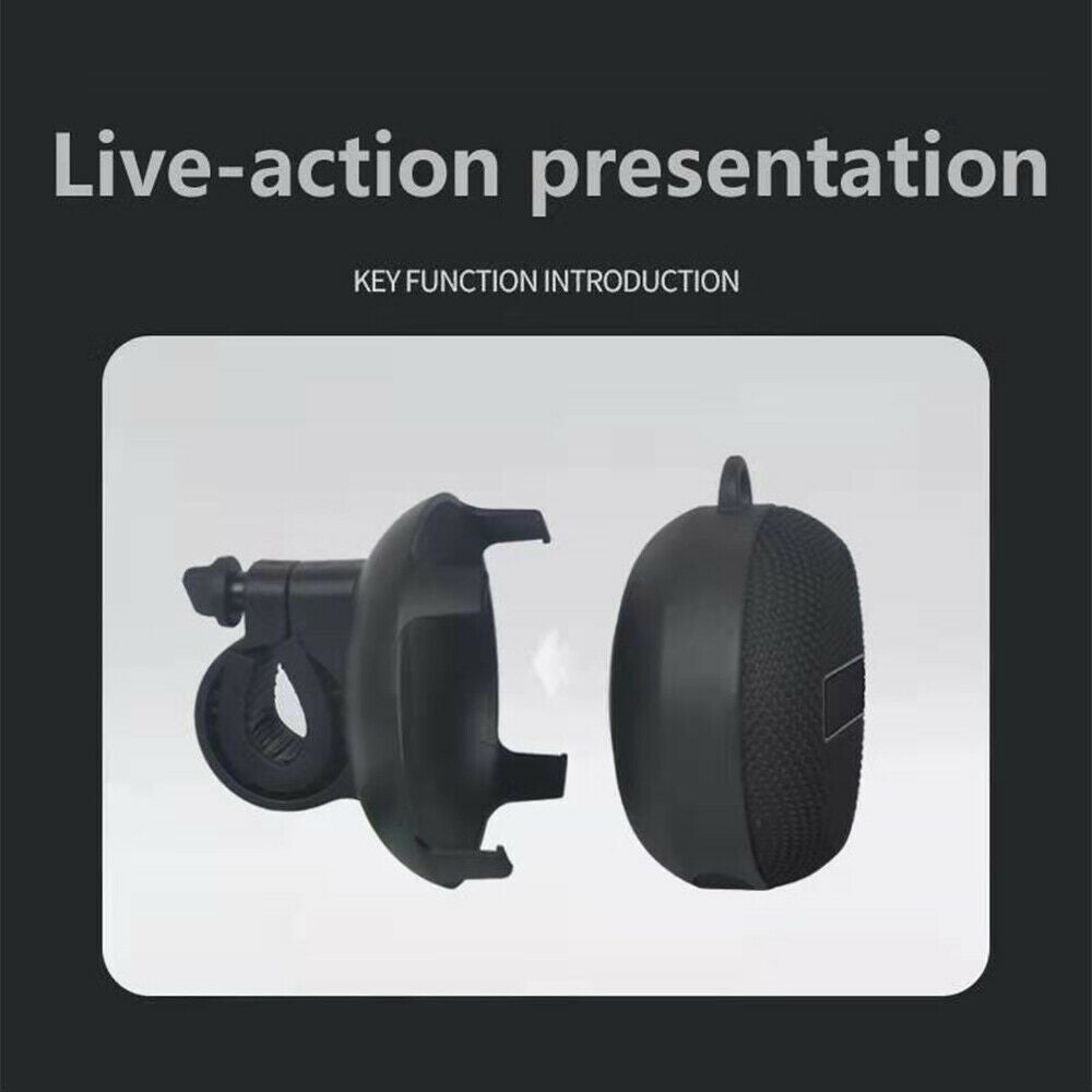 5w Digital Display Wireless Bicycle Bike Bluetooth Speaker Support Aux/TF W/Hook