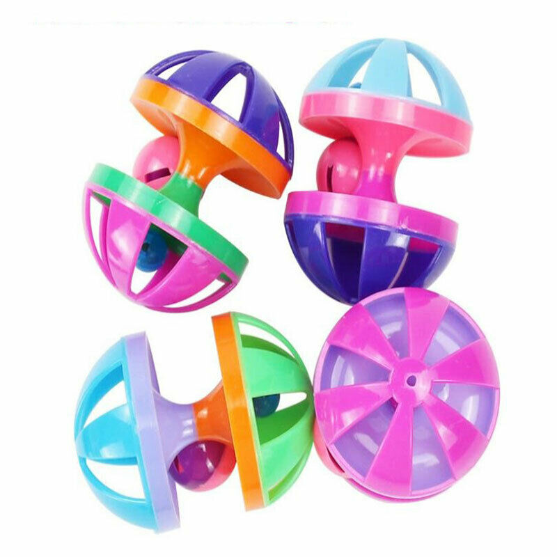 1Pcs Plastic Rolling Cat Interactive Bell Ball Teaser Squeaky Pet Chew T.l8