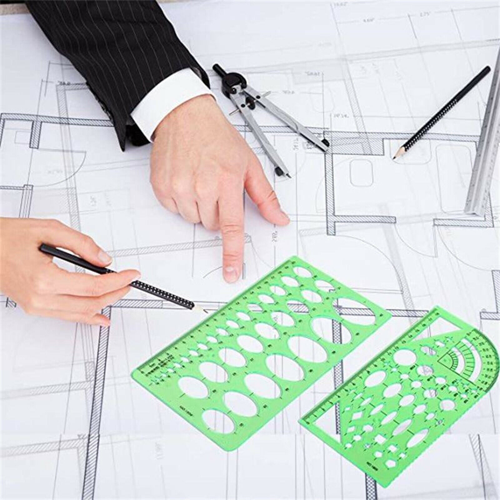 6x measuring templates building formwork stencils geometric drawing ruler set