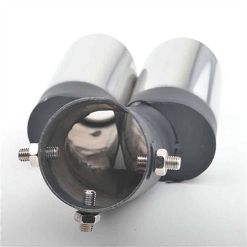 63mm Car Modification Grilled black 1to2 2- Pipe Exhaust pipe Tip Muffler cover