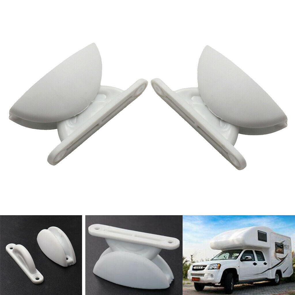 2x Door Catch Stop Stopper Holder Cupboard RV Boats Caravan Trailer White