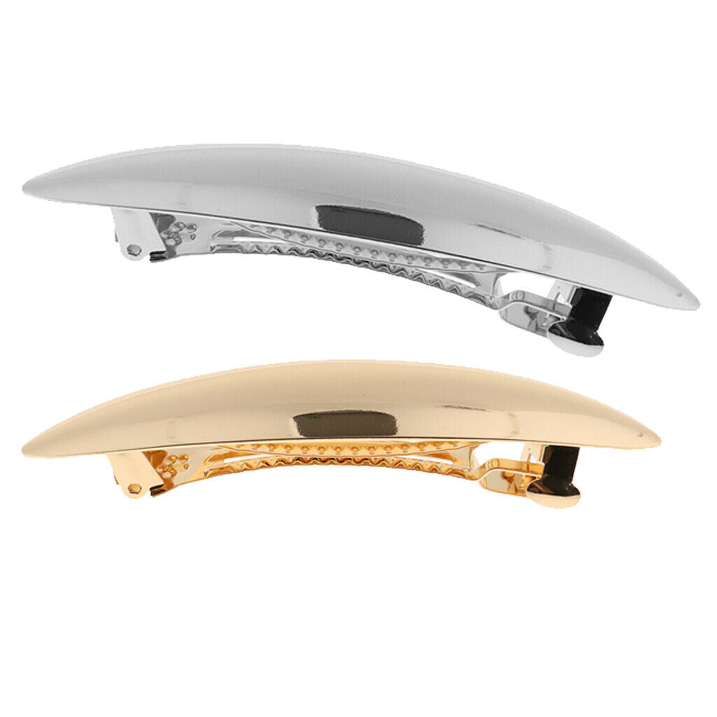 2pcs Novelty Large Rectangle French Hair Barrette Hairpins Automatic Spring Leaf