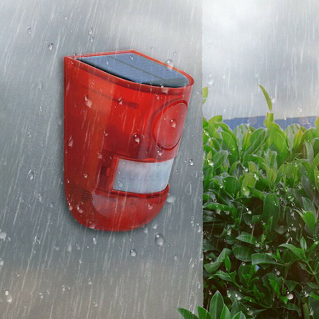 3pcs Solar Powered Sound Alarm Alert Light Flashing Light Alarm System