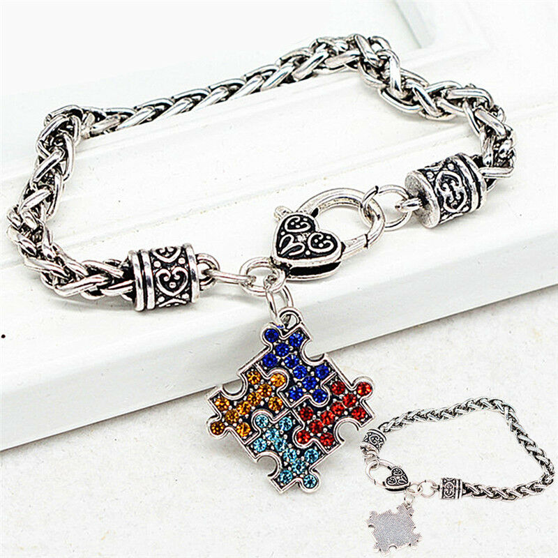 Autism Rhinestone Bracelet Bracelet Rope Bangle Bracelet Twist Chain Wris.l8