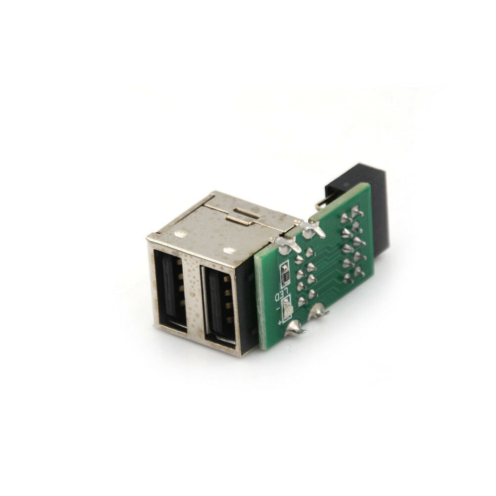 9Pin Motherboard to Double Layer 2 Port USB2.0 A Female Internal Header Ada Lt