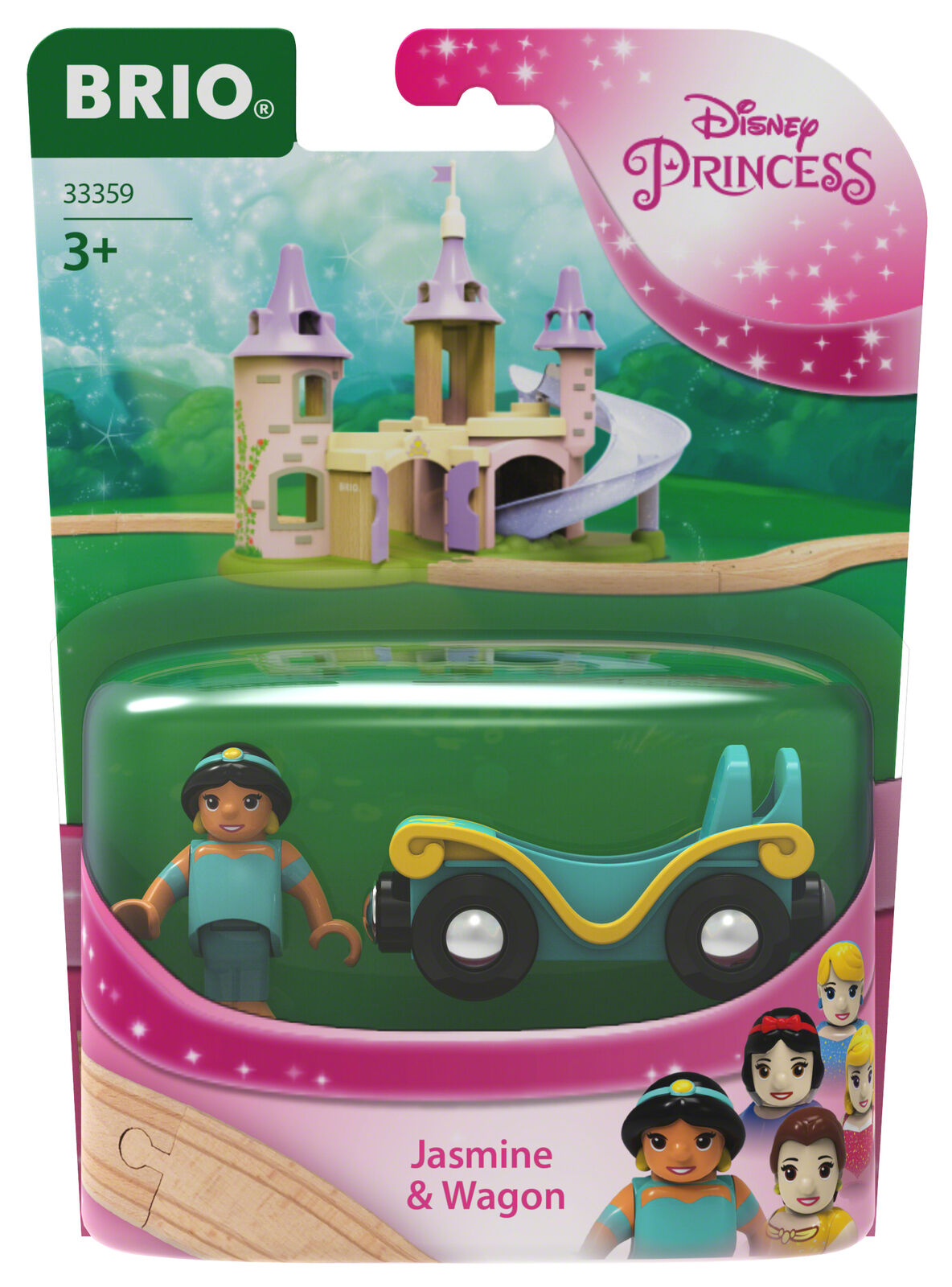 33359 BRIO Disney Princess Jasmine & Carriage Set Wooden Train Track Age 3yrs+