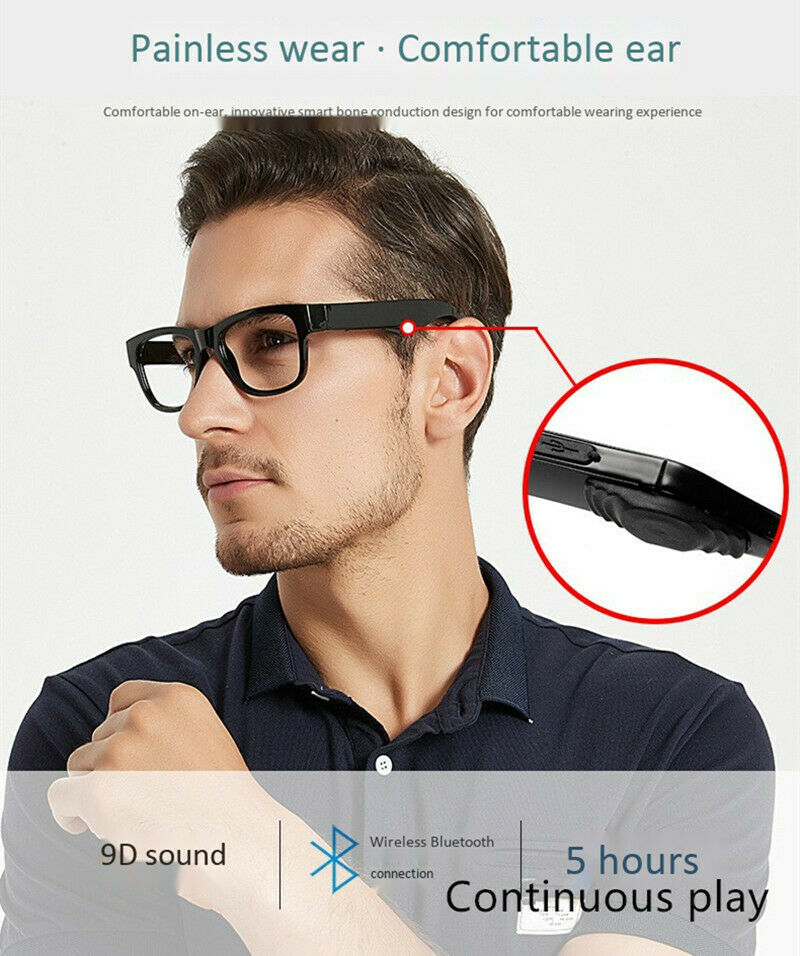 Mobile phone bluetooth headset bone conduction stereo headphones outdoor glasses