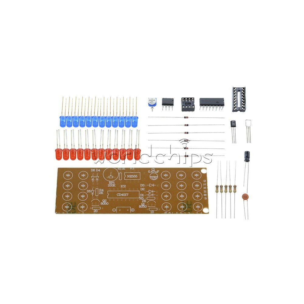 5PCS Red Blue Dual-Color Detonation Flashing Light DIY Kit Electronic Suit