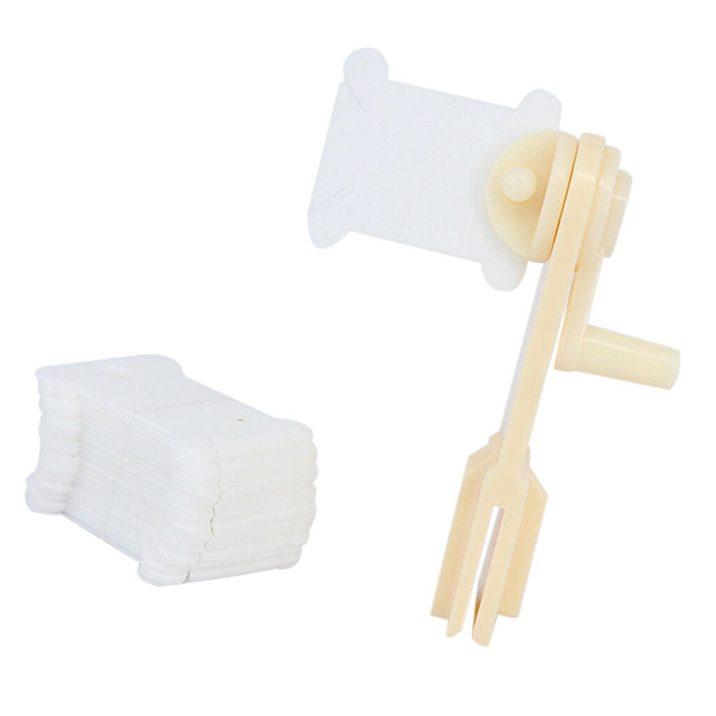 Yarn Wool Thread Winder Hand Operated Winding Tool with 30pcs Bobbins Holder