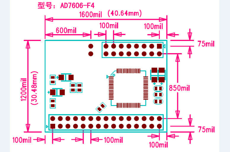 New AD7606 DATA Acquisition Module 16bits ADC 8CH 200Ksps
