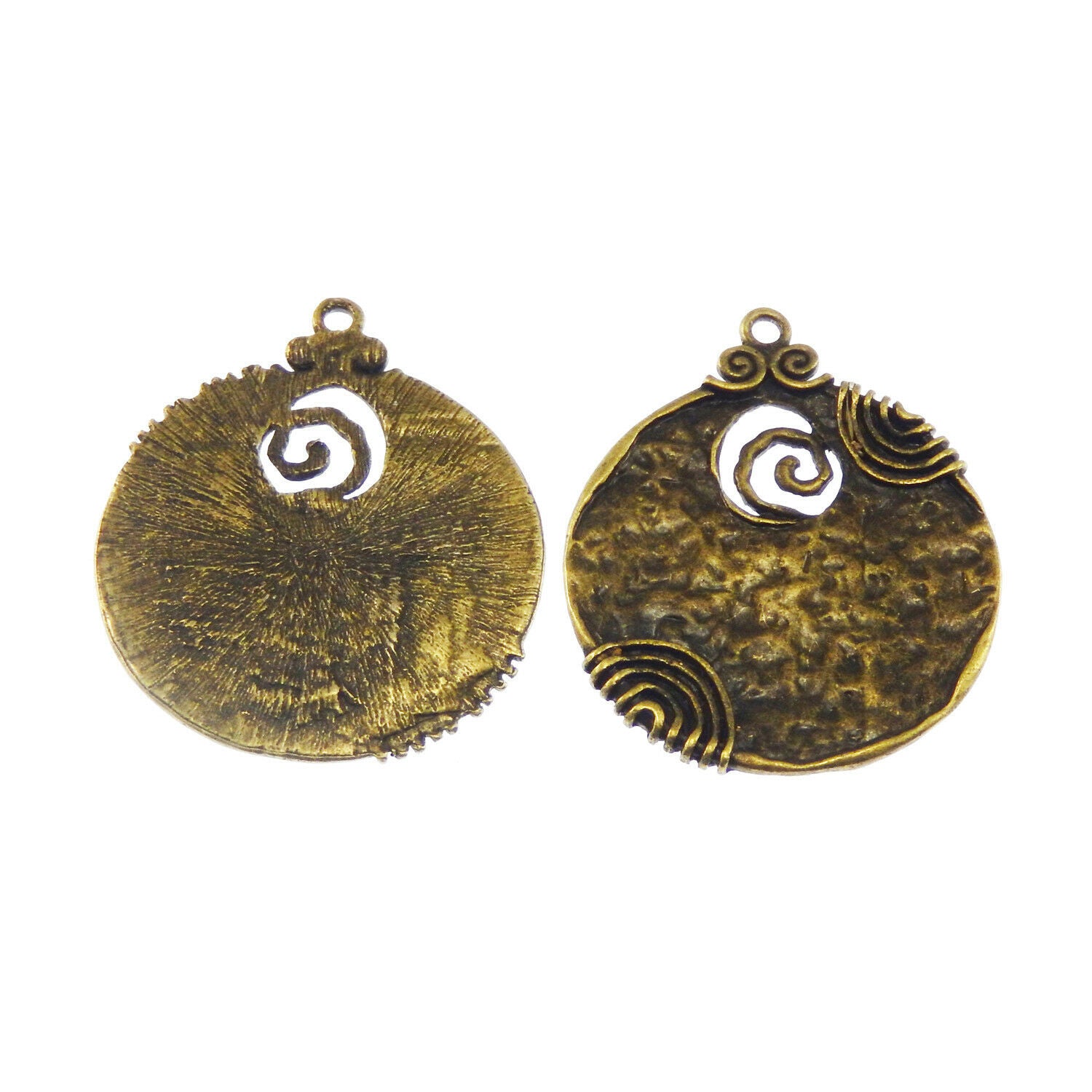6 pcs Antiqued Bronze Alloy Swirl Pendant Charm Alloy Jewelry Dangle 52*44*3mm