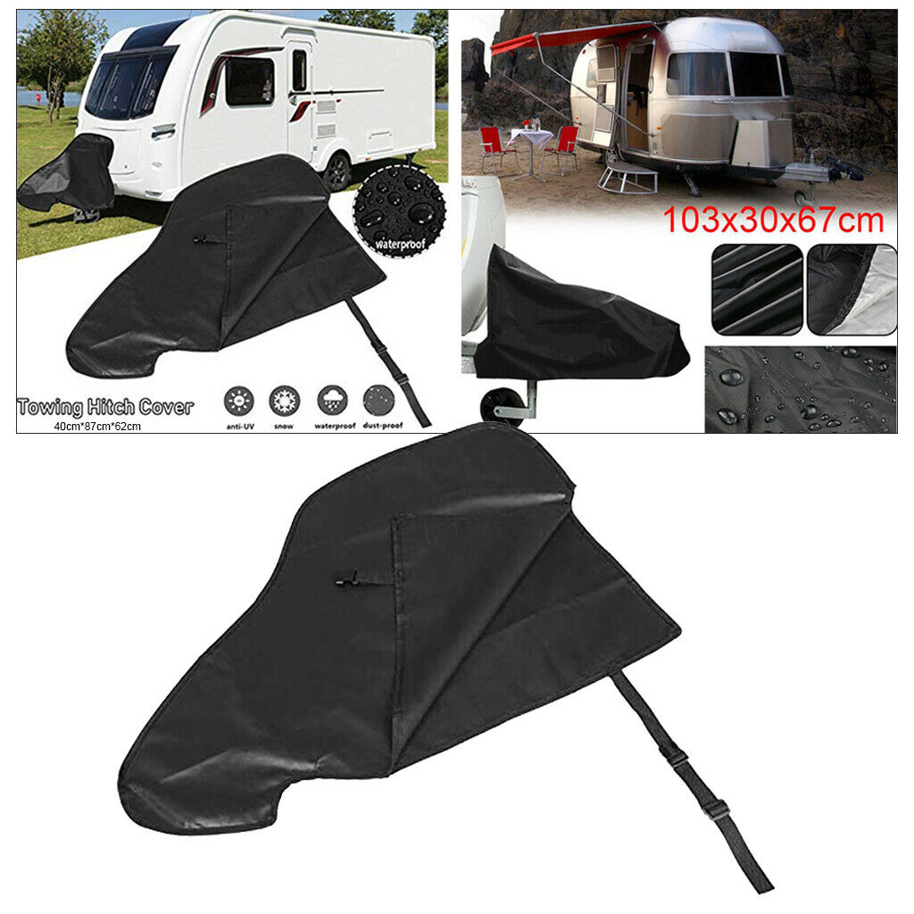 Universal Waterproof Caravan Tow Hitch Cover with Strap , Folding All-weather