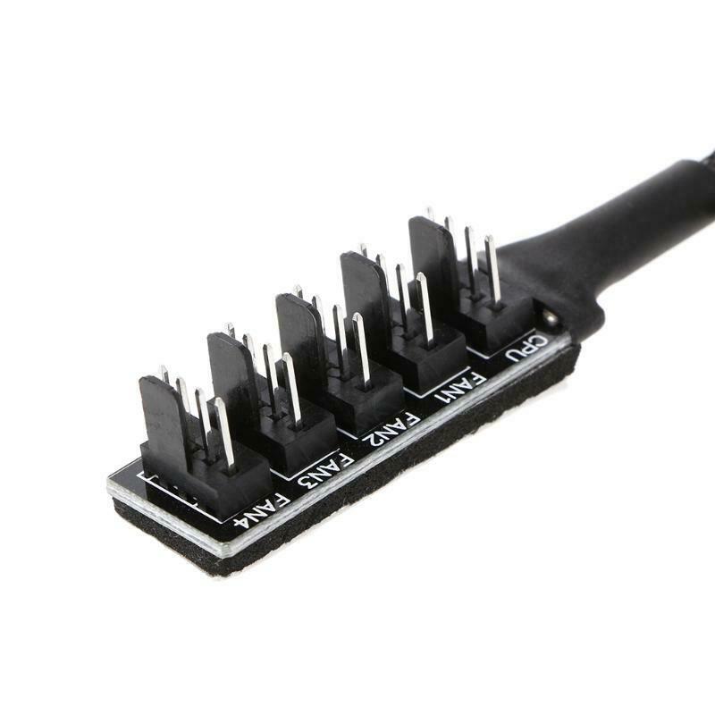 1 To 5 4-Pin Molex TX4 PWM CPU Cooling Fan Splitter Adapter Braided Power Cable
