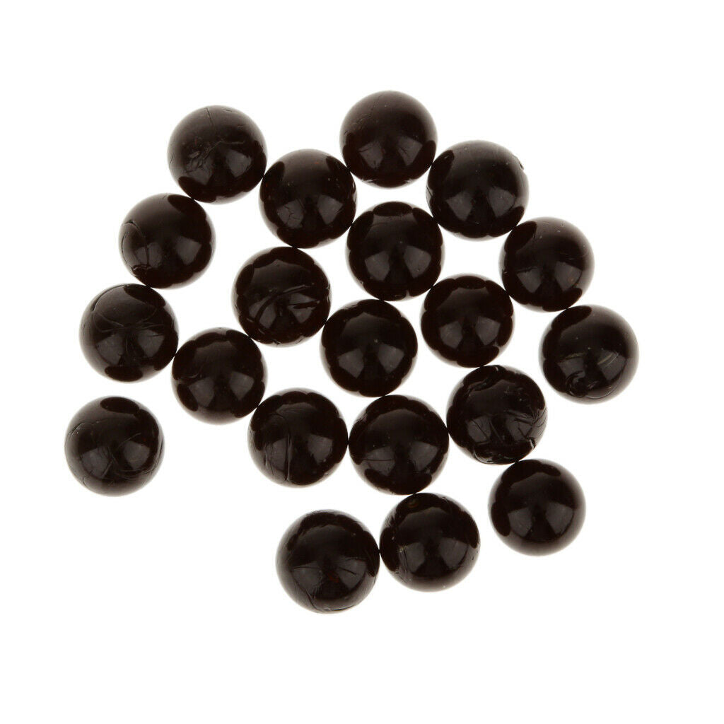 20 Pieces Small Black 16mm Glass Marbles Beads for Chinese Checkers Games