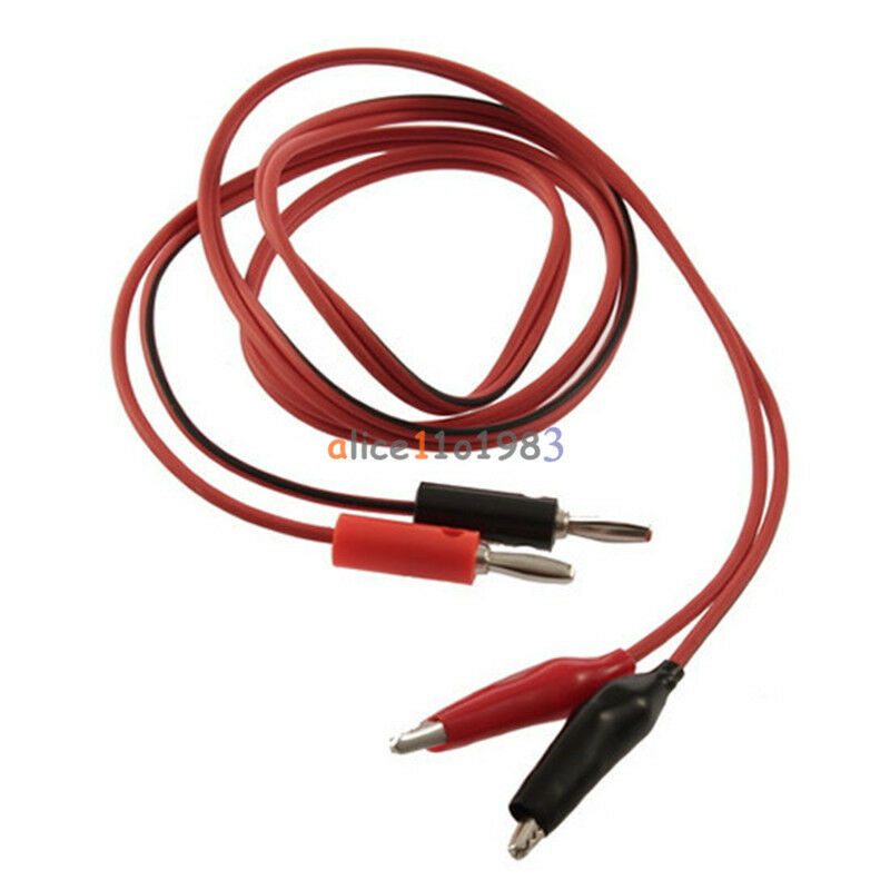 10 Sets Alligator Test Lead Clip To Banana Plug Probe Cable 1M Length Cable New