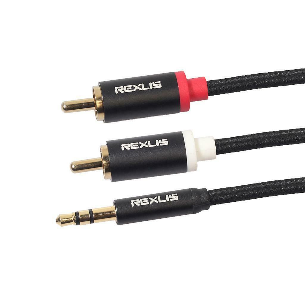 Black 50mm AUX AUX AUX AUX AUX AUX Cable Subwoofer Splitter Cable 50cm