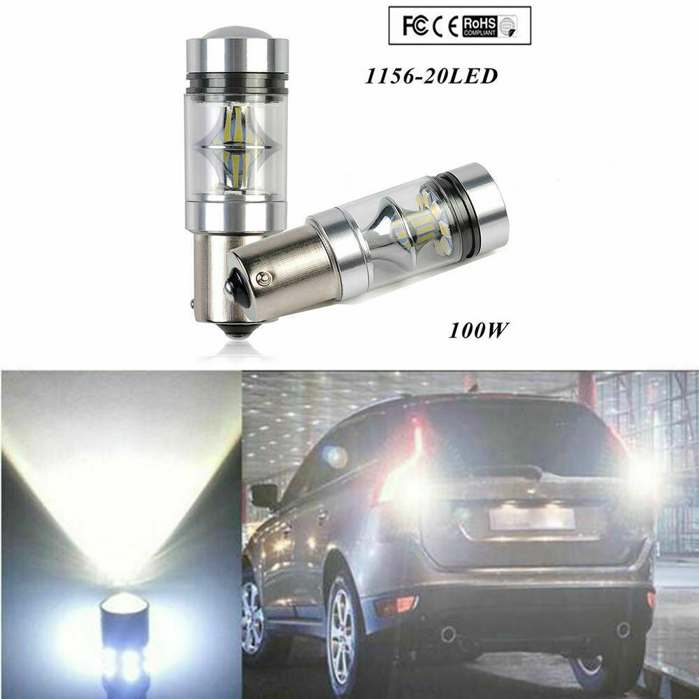 White P21W BA15s 1156 LED Canbus Backup Reversing Light Reverse Lamp DC12V-24V