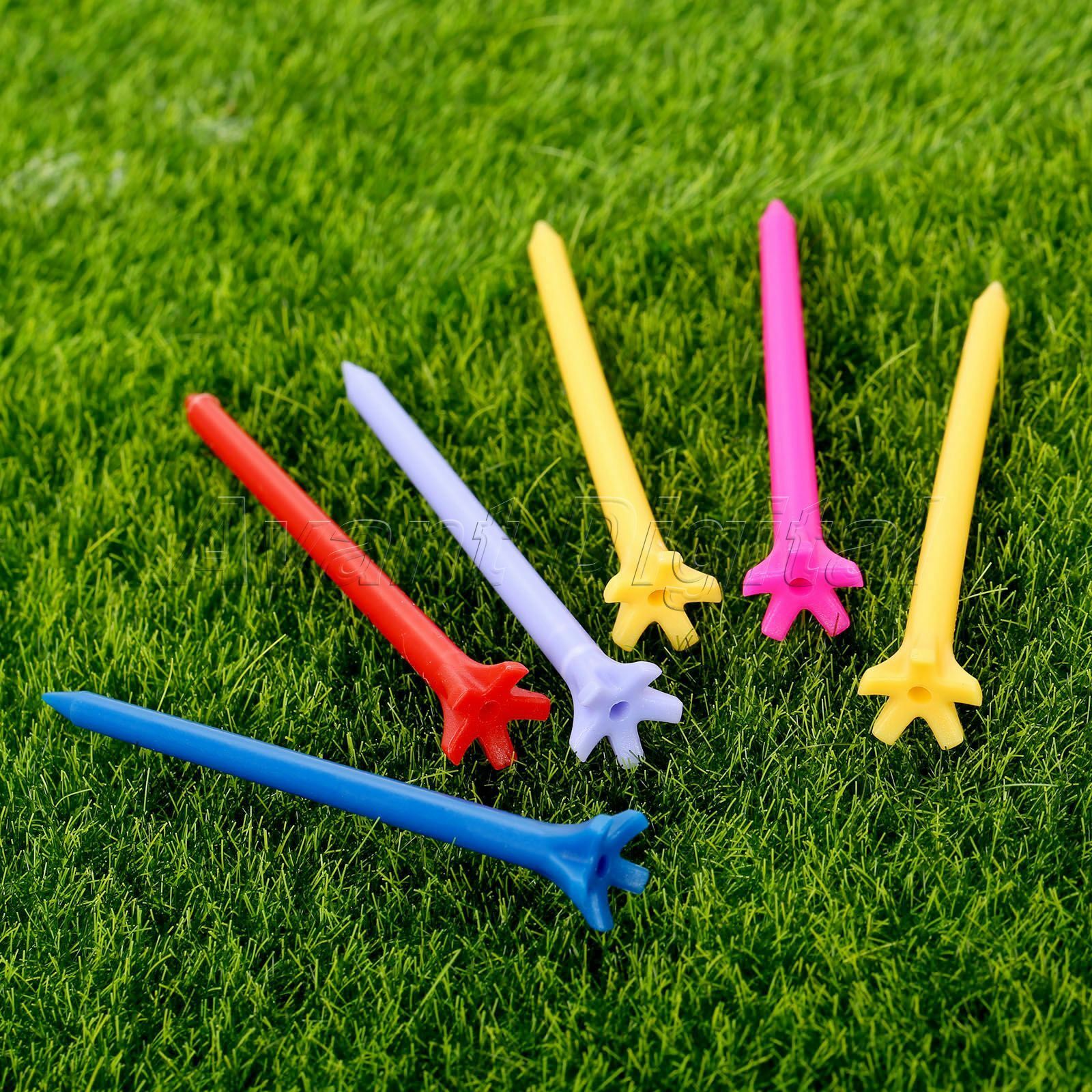 100Pcs New Frictionless Golf Tees 5 Prong Sports Golfing Accessories Multicolor