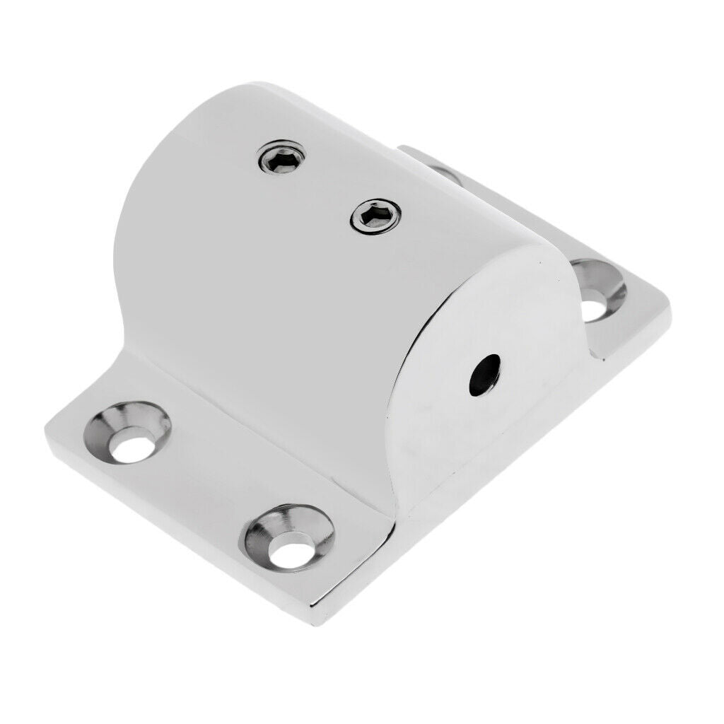 Marine Stainless Steel Boat Hand Rail Fitting 90° 1" Round Stanchion Base × 2