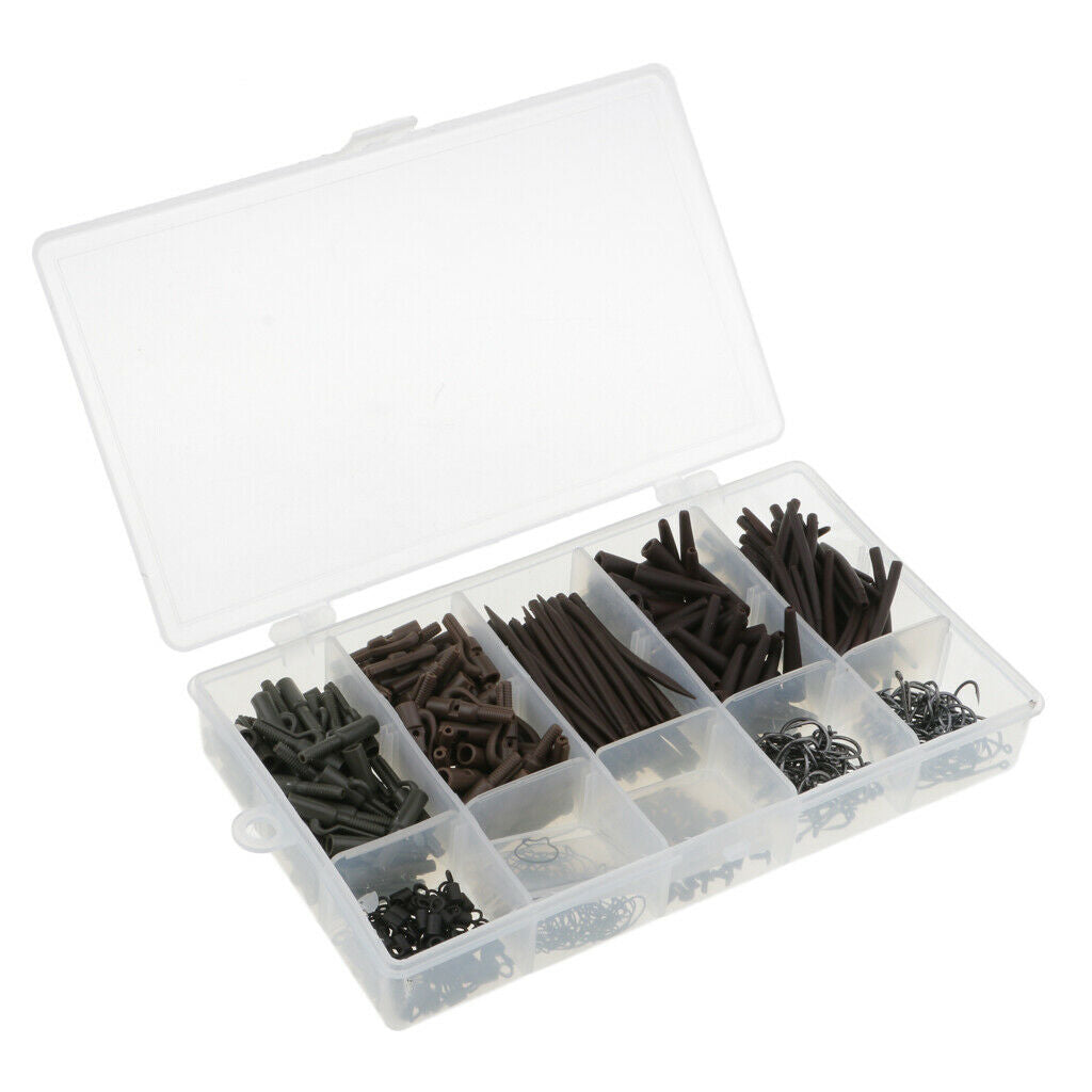 Carp Fishing Tackle Box Hair Rig Combo Box Accessories Hooks Swivels Clips
