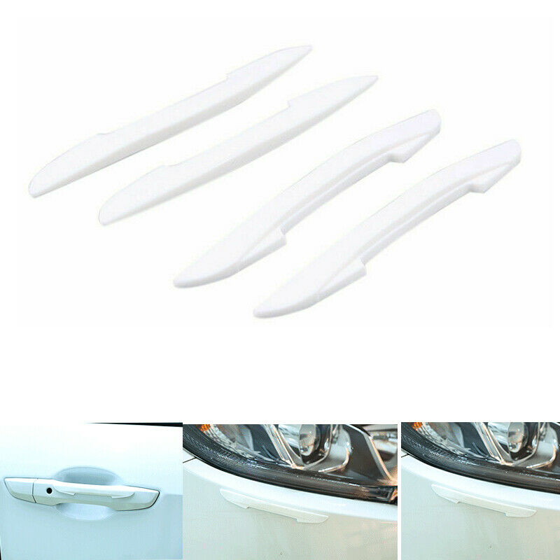 4X White Car Door Edge Guards Trims Molding Protection Strip Scratch Protector