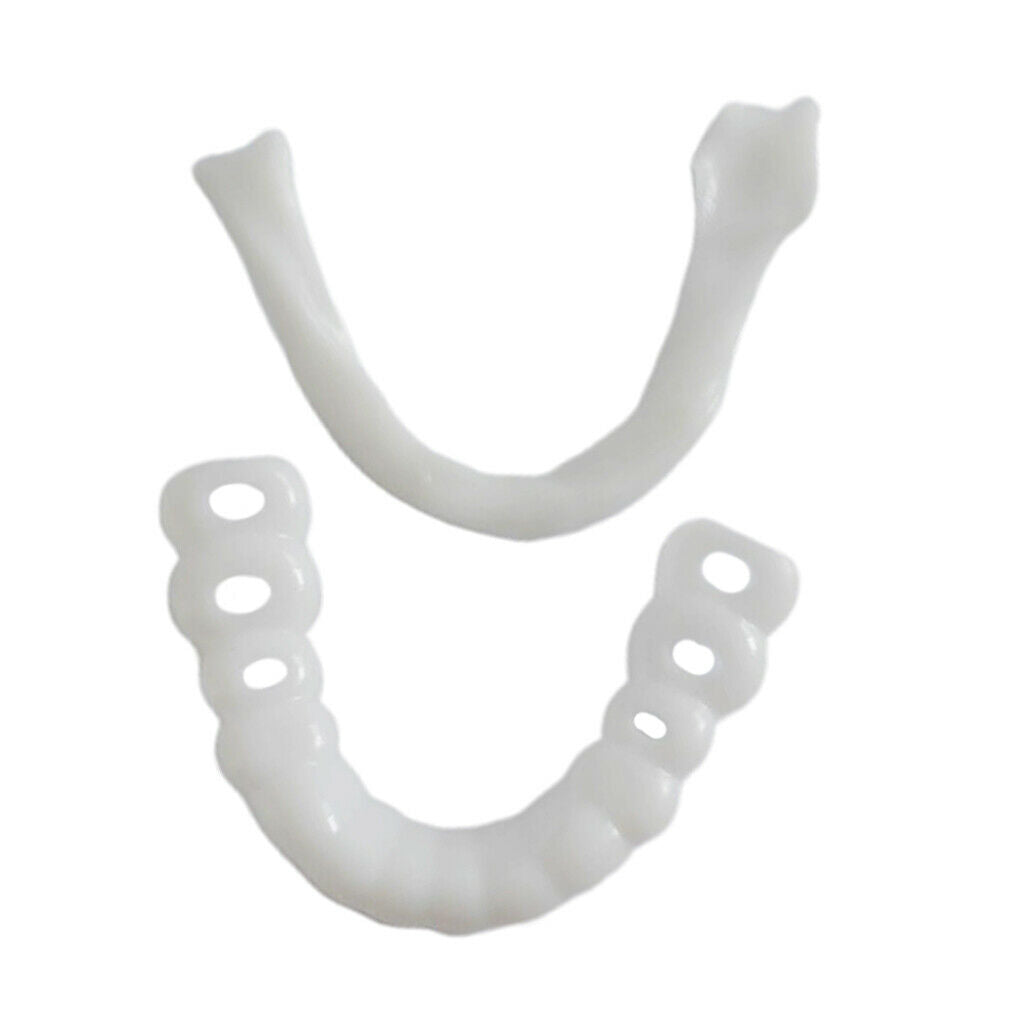 2Pcs Soft Silicone Flex Lower Cosmetic Teeth Cover False Teeth Veneers