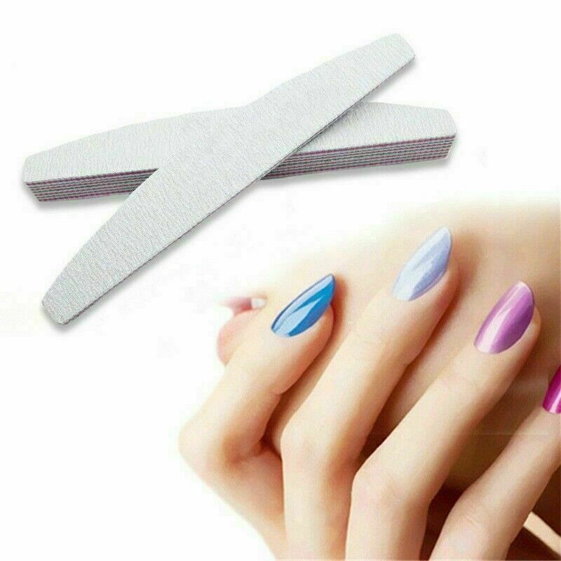 5PCS Nail File 100/180 Grit Sanding Manicure Tools Fingernail Polish Tool