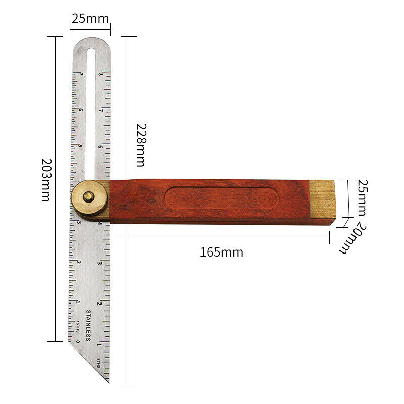 Movable Angle Ruler Adjustable Angle Ruler Woodworking Scribing High Precision