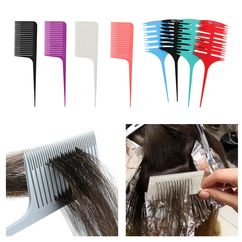 8x Plastic Weaving Highlighting Foiling Hair Comb Salon Dyeing Hair Combs