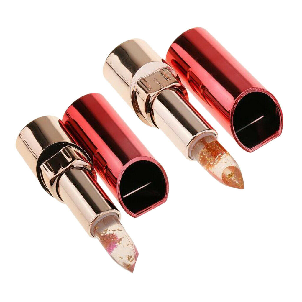 2 Pieces Flower Jelly Lip Stick Magic Color Temperature Change Lipstick
