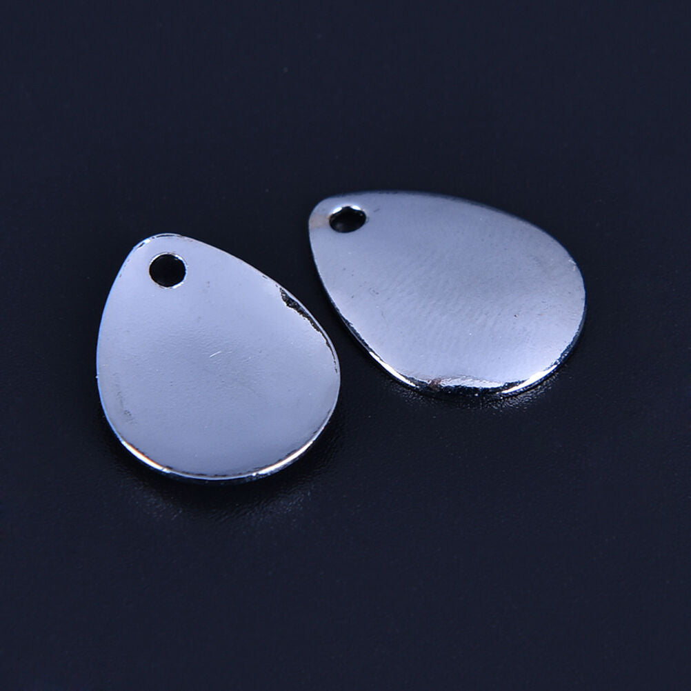 10pcs Fishing Flattie Attractor Spinner Blades Smooth Nickel Spoons Plaice、 DD
