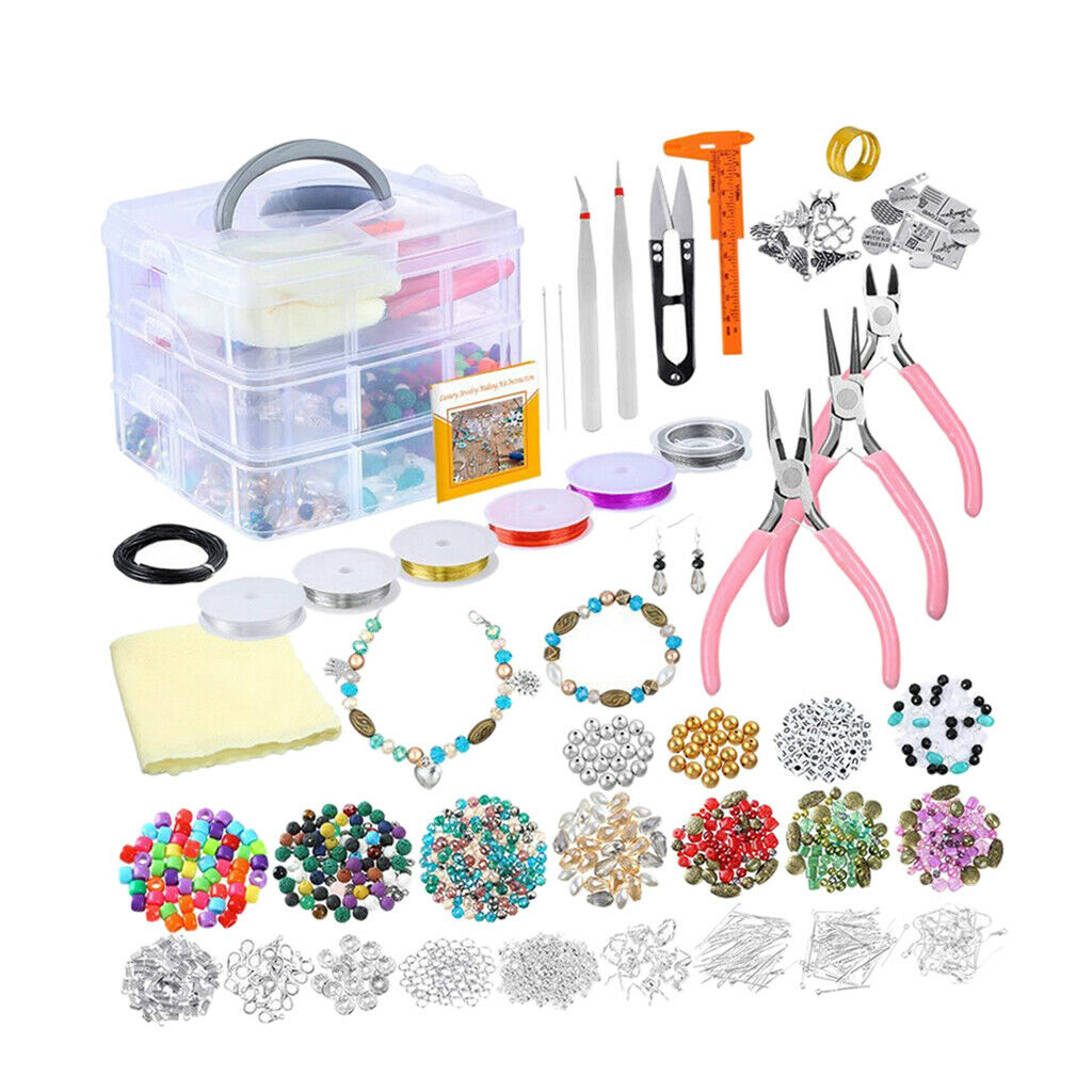 Jewelry Making Kit- DIY Beading Arts Crafts Kit for Beginners, Adults - Includes