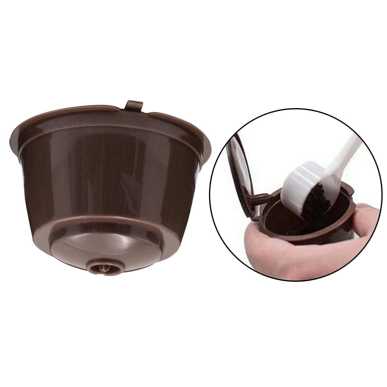 Refillable Reusable Coffee Capsule Pods Cups for Nescafe DolceGusto Brown