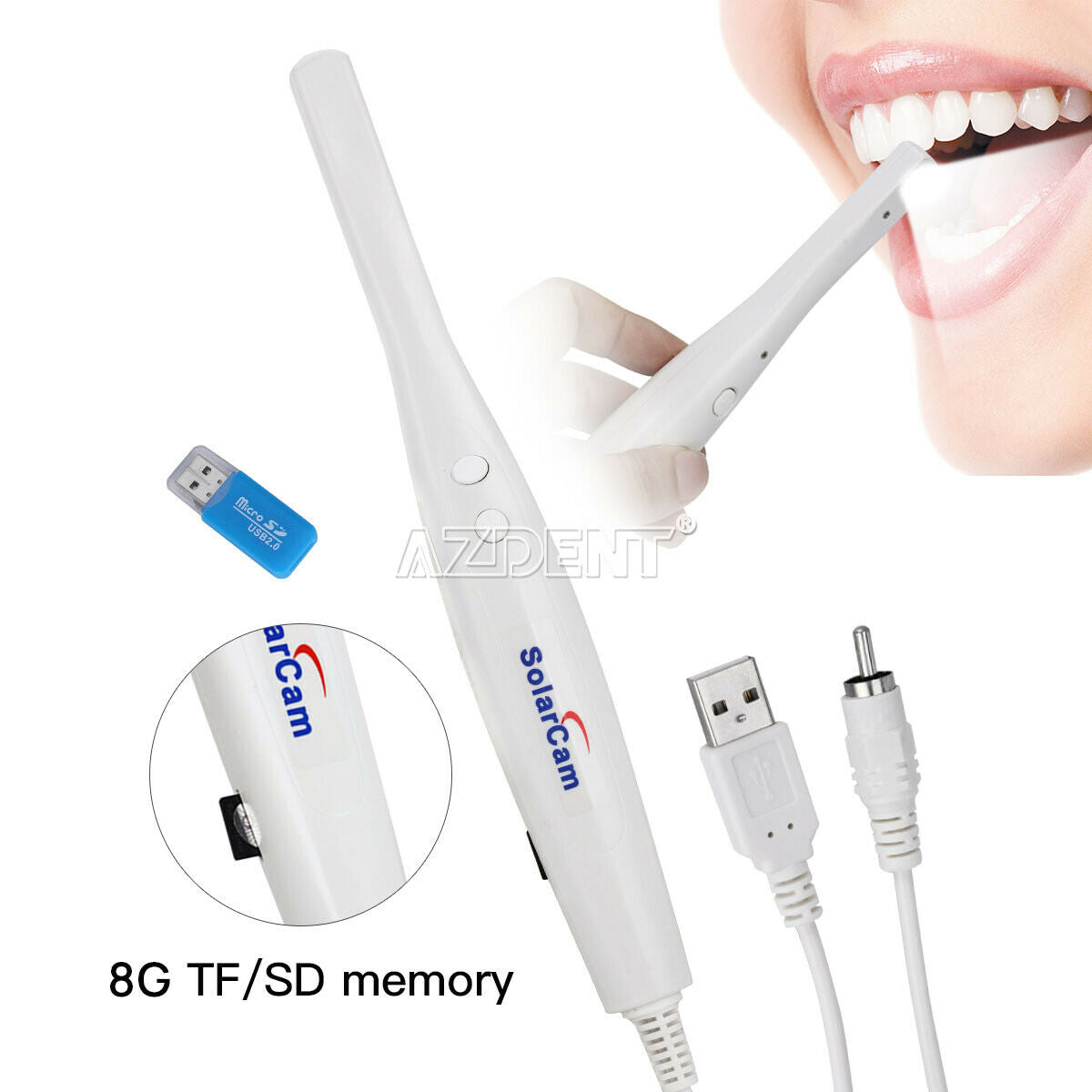 Dental SolarCam 8 LED USB intraoral camera U801 8GB FOR TV/AV+Disposable Sleeves