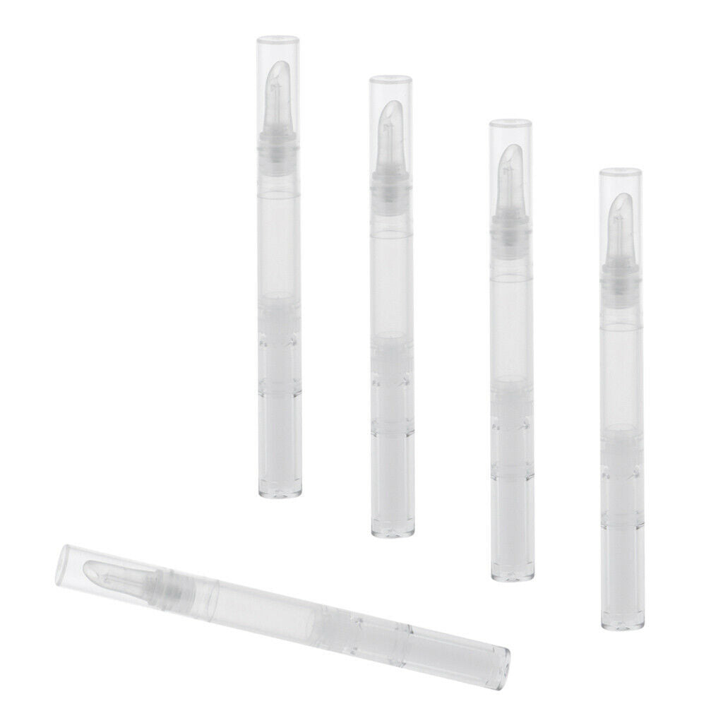 5Pcs 3ml Empty Nail Oil Pen,Twist Pen,Cosmetic Container,Lip Gloss Tubes