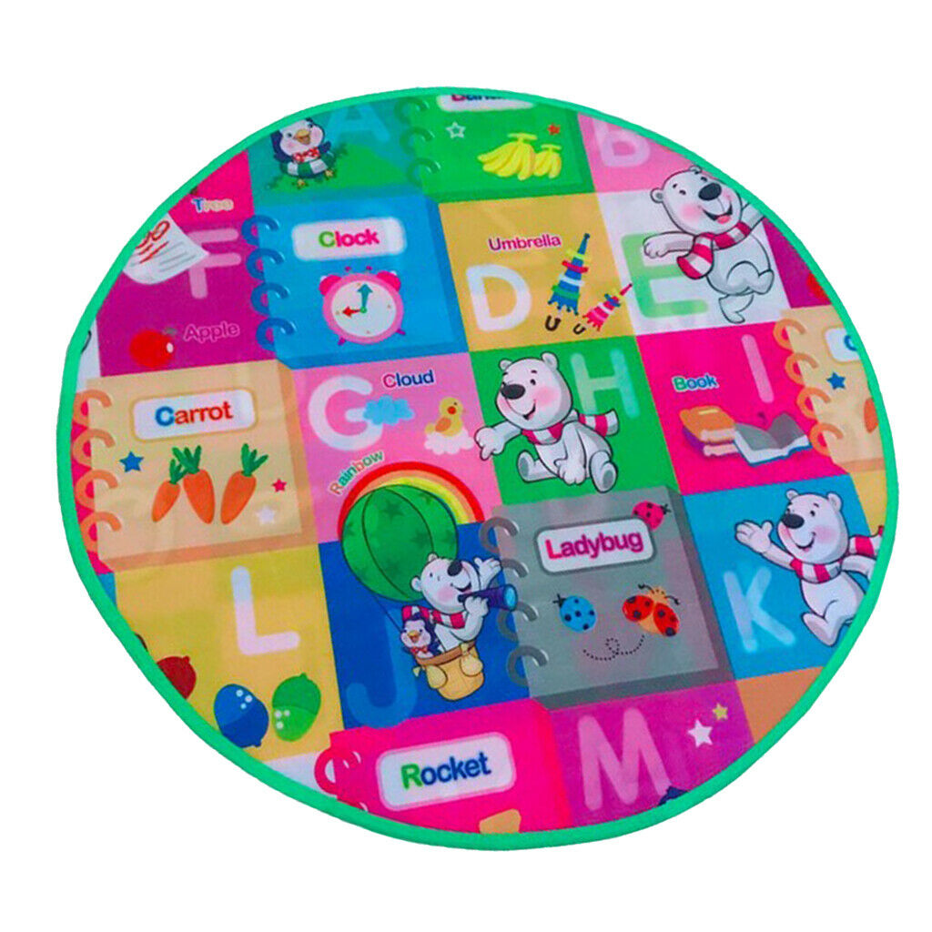 Toddler Play Crawl Mat, Round Baby Playmat, Non-Slip Waterproof Mat for