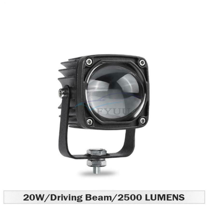 1Pair 20W 10-30V Waterproof 8D HD Lens LED Work Driving Light For Car Truck Boat