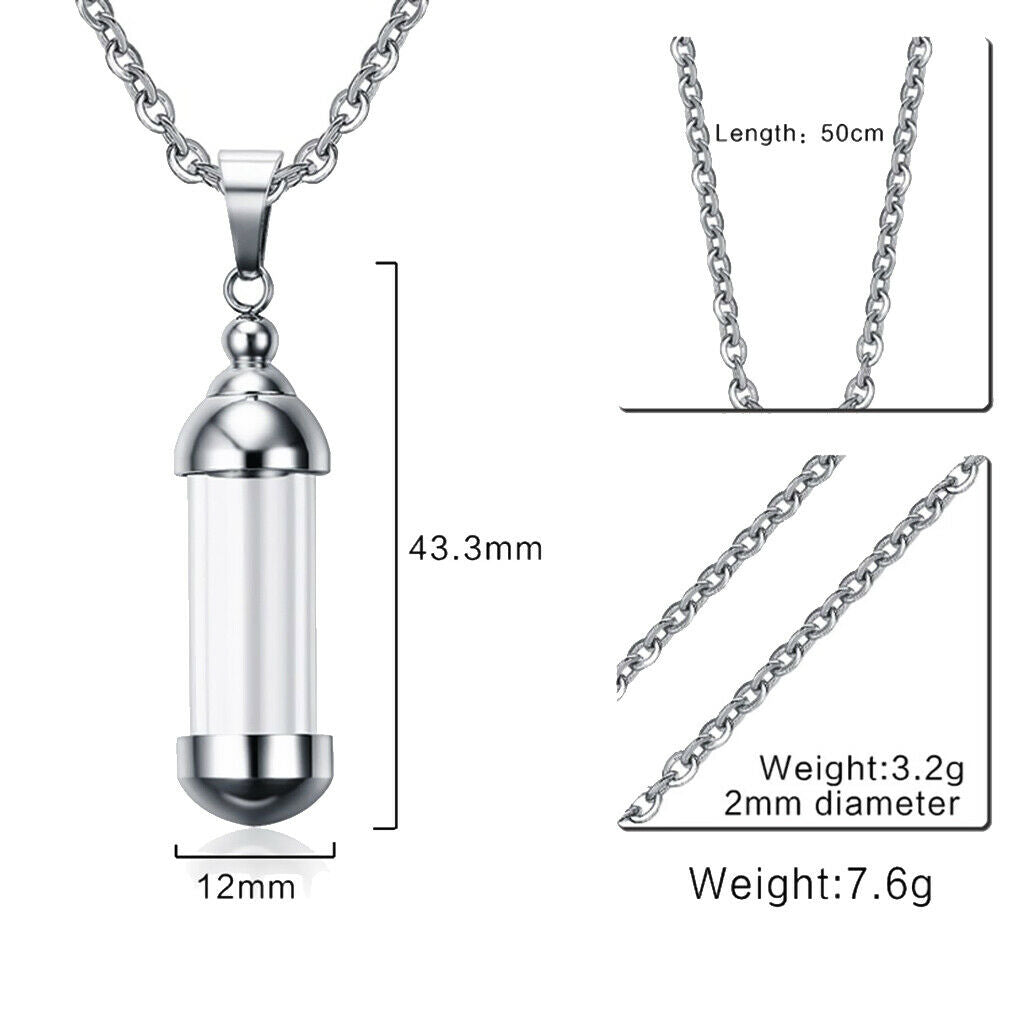 6 Pieces Urn Necklace for Ashes Hourglass Glass Cremation Jewelry Openable